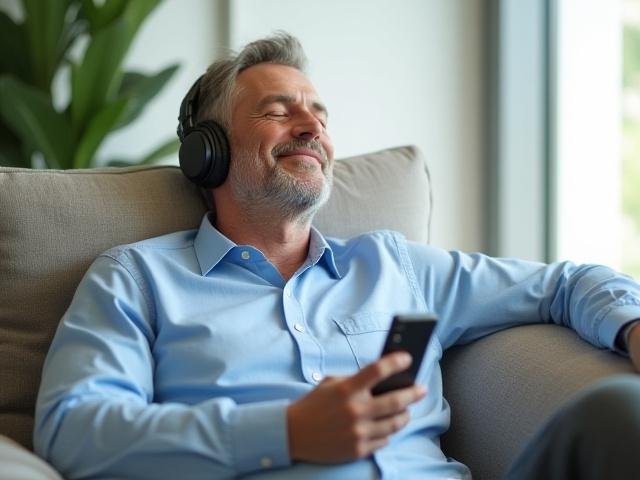 Žena v pokoji využívajúca aplikáciu VitaMiracle na meditáciu